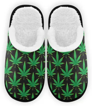 Floral Leaf Slippers, Soft Memory Foam Non-Slip Indoor House Slippers Home Shoes for Bedroom Hotel Travel Spa