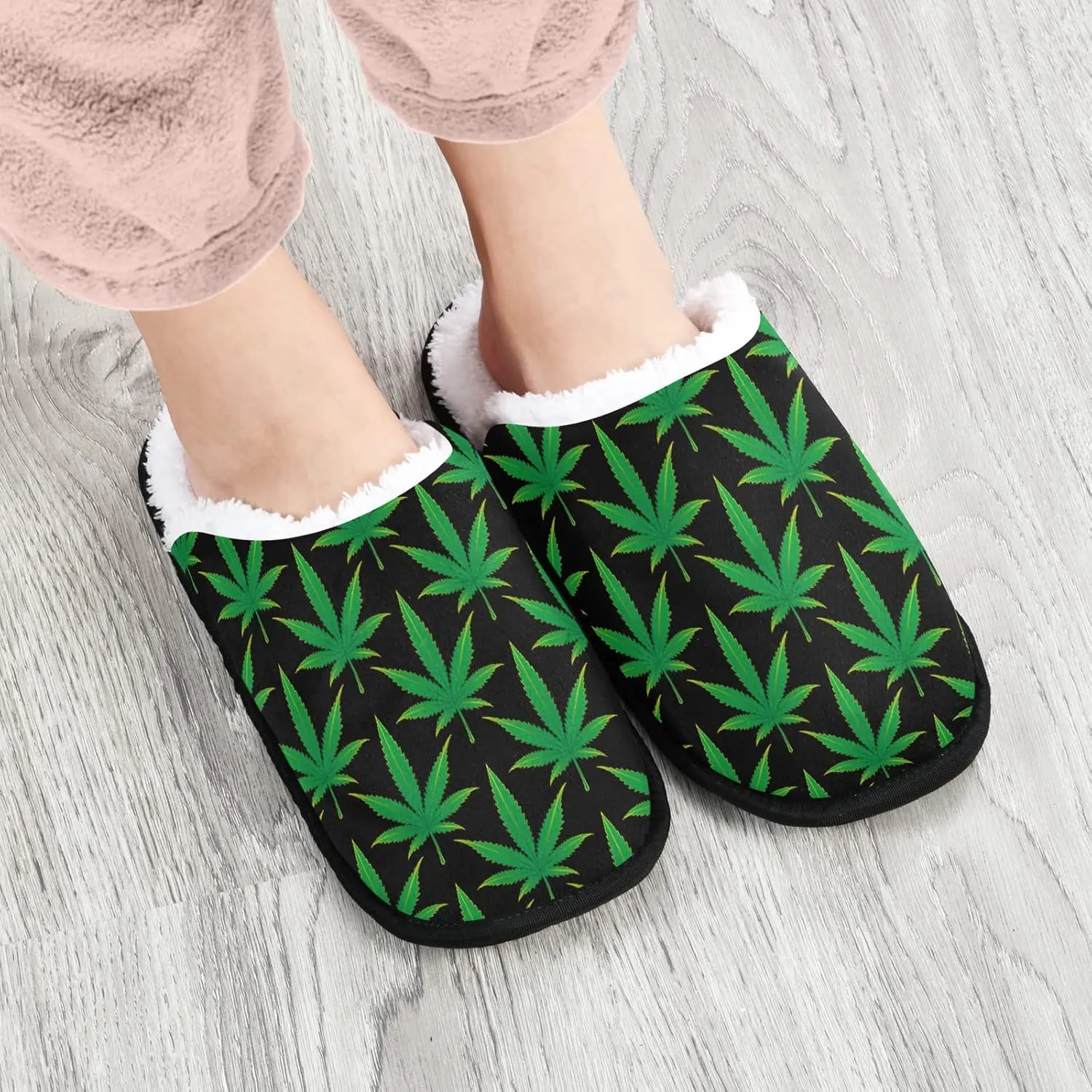 Floral Leaf Slippers, Soft Memory Foam Non-Slip Indoor House Slippers Home Shoes for Bedroom Hotel Travel Spa