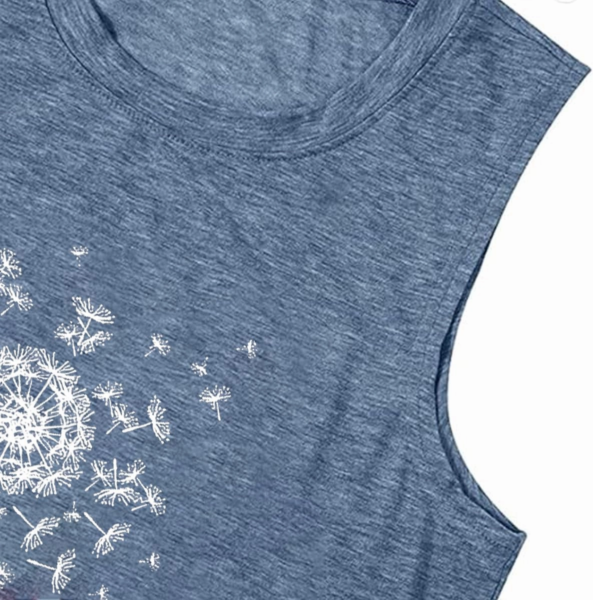 Floral Tank Top for Women Butterflies Dandelion Graphic Print Sleeveless Tees Camping Hiking Tunic T-Shirt