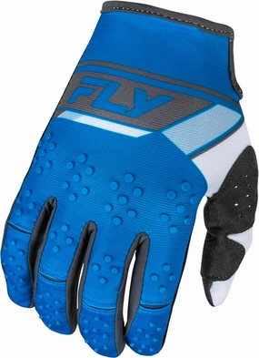 FLY RACING Youth Kinetic Prix Gloves (Bright Blue/Charcoal, Youth Medium)