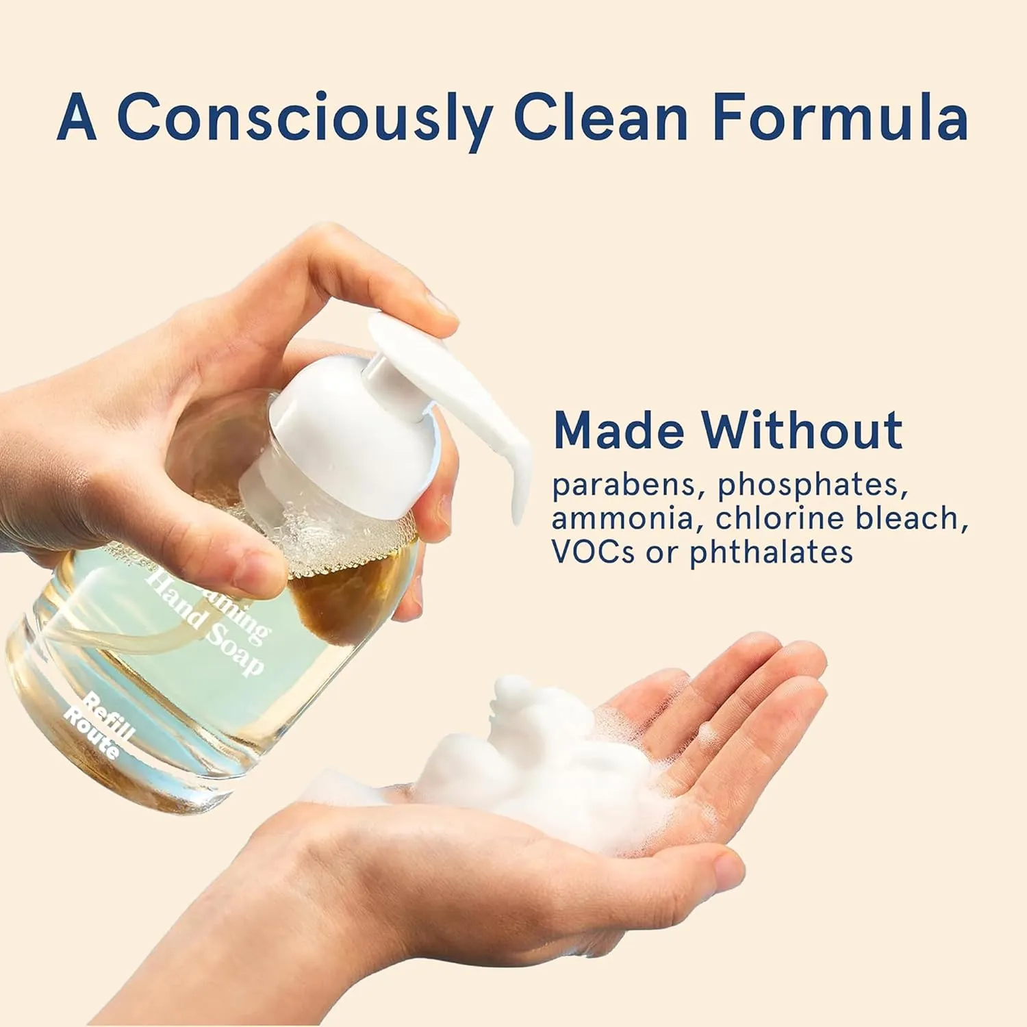 Foaming Hand Soap Refills & Dispenser Glass, 12 Hand Soap Tablets 2 Foaming Dispensers 2 Microfiber Cloths, Make 96 fl oz(12 x 8) - No Plastic, Vegan, Cleansing & Moisturizing, Lemon Scent