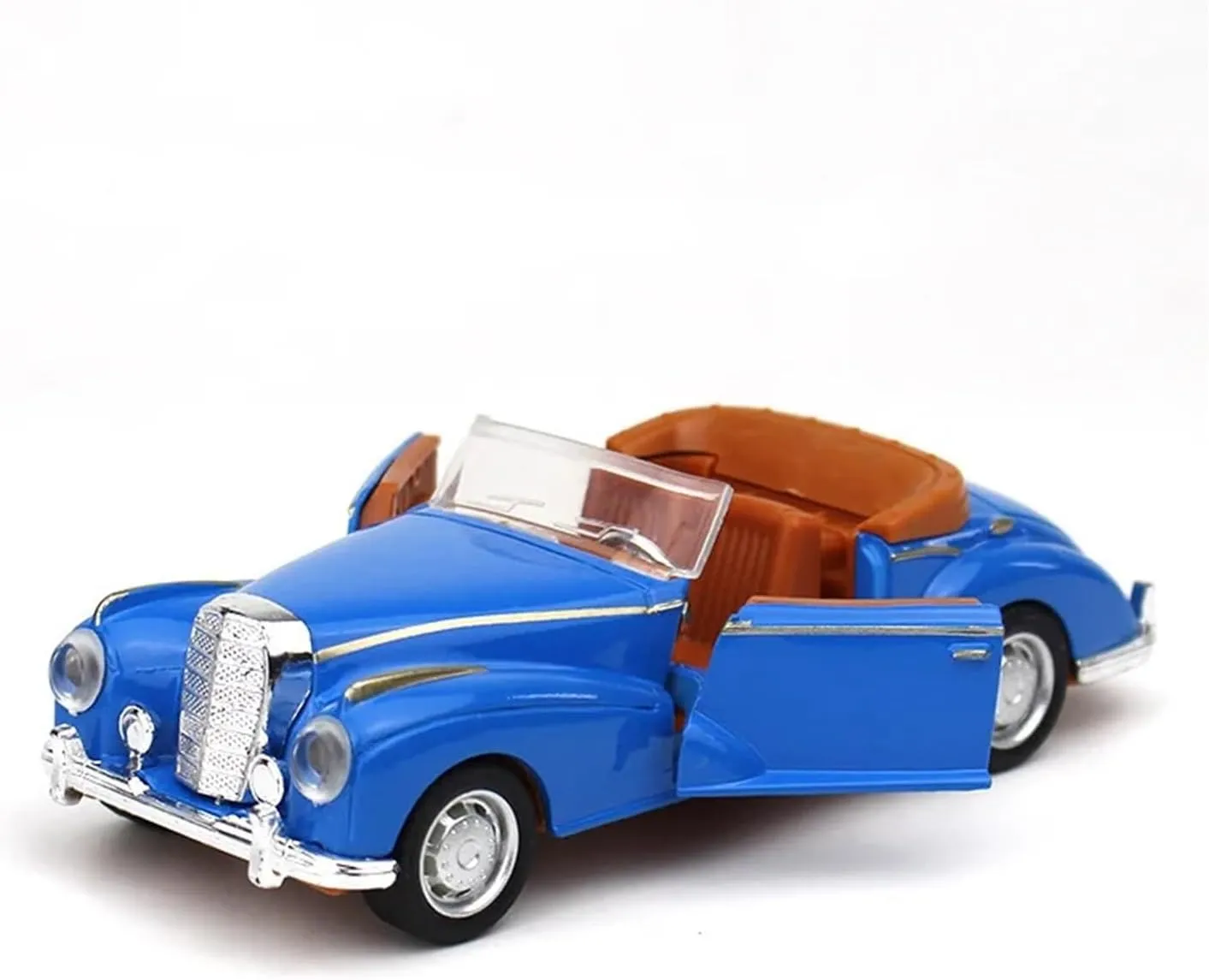 for Retro Convertible Vintage Car Diecast Alloy Mini Model Metal Toy Vehicle Simulation Ornaments Small Car 1:32(Black-with Soft top)