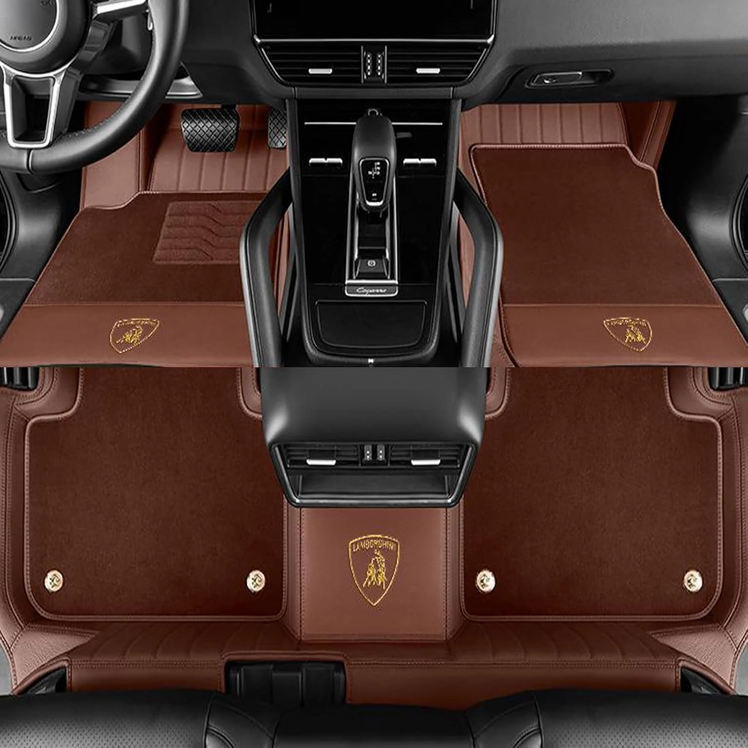 for Lamborghini Gallardo LP 570-4 Blancpain LP570-4 2011 Car Floor Mats Real Cowhide Floor Mat Custom Made Fully Surrounded Car Floor Mats Full Protection Full Set,C-Pure Cowhide