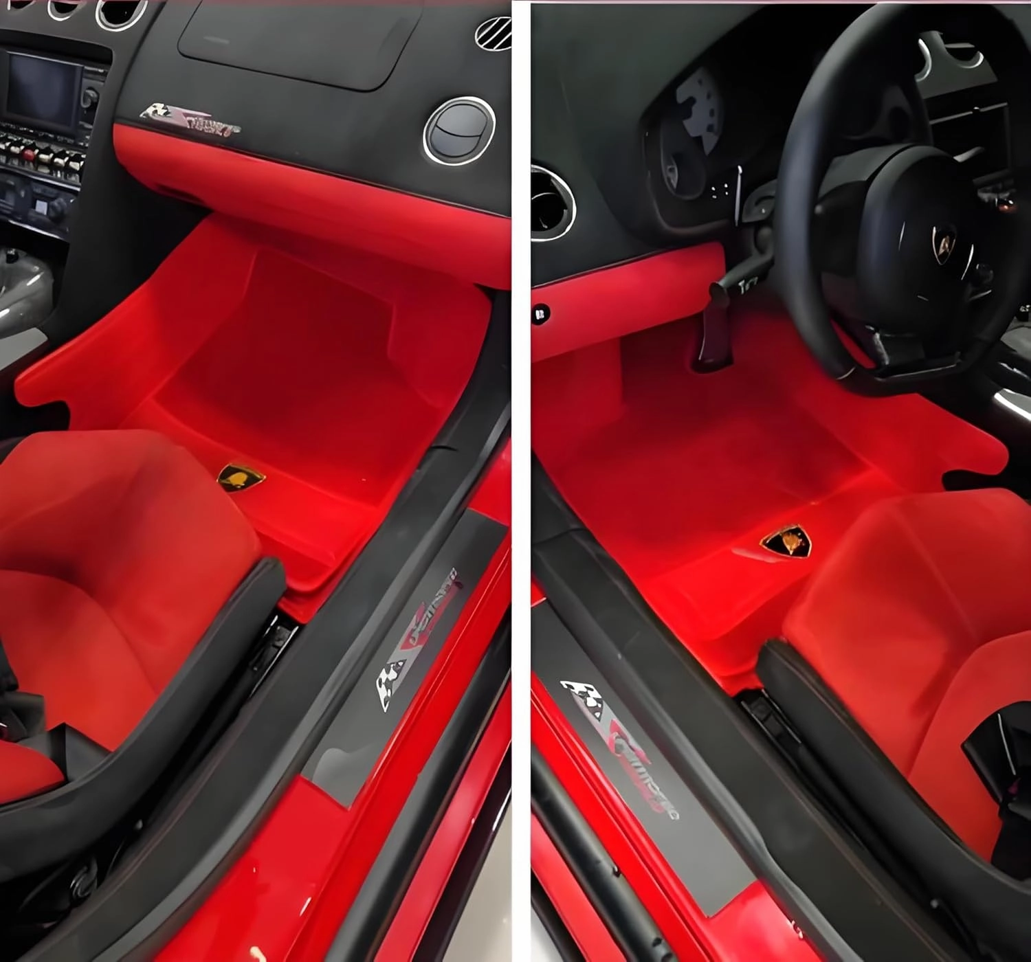 for Lamborghini Gallardo LP 570-4 Blancpain LP570-4 2011 Car Floor Mats Real Cowhide Floor Mat Custom Made Fully Surrounded Car Floor Mats Full Protection Full Set,C-Pure Cowhide
