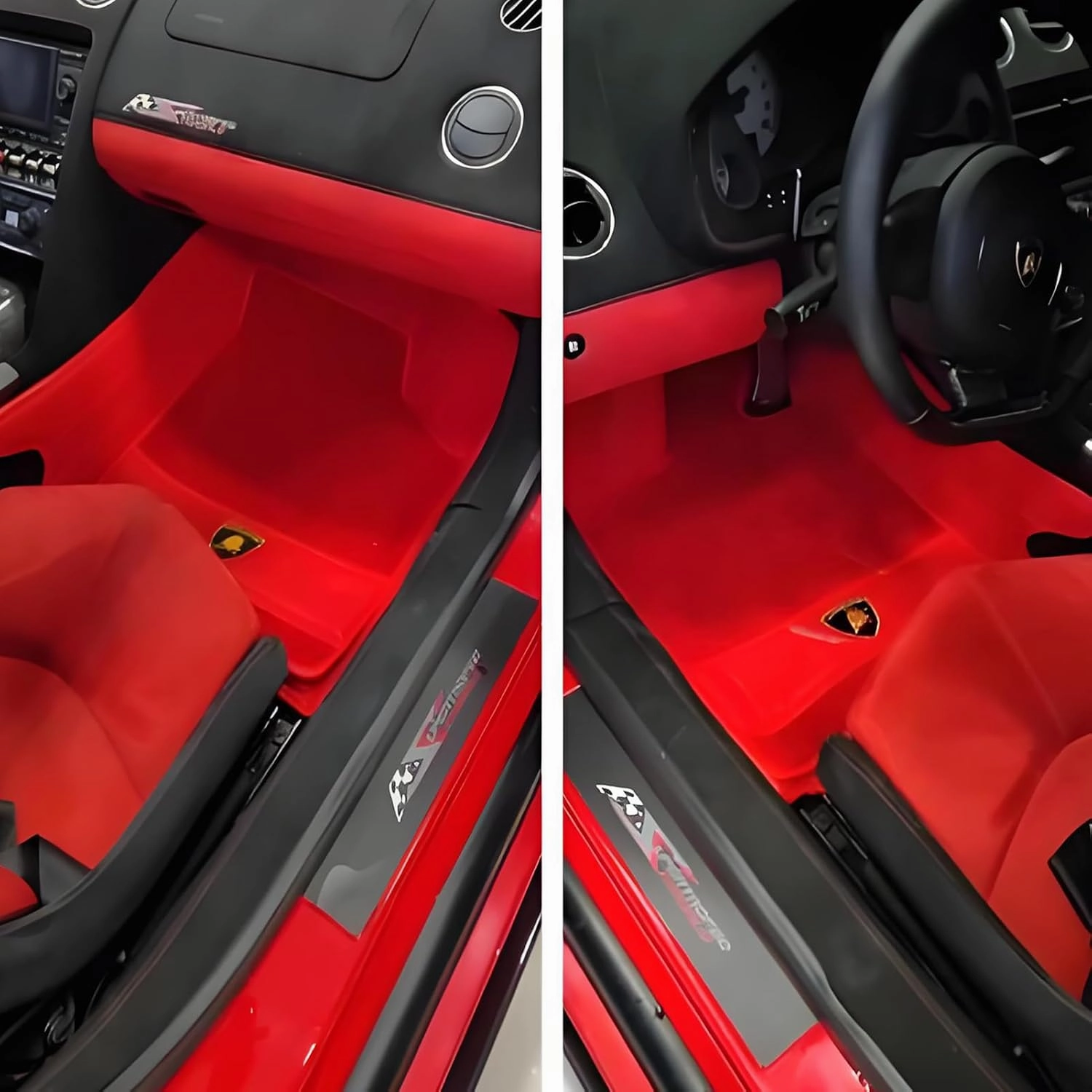 for Lamborghini Gallardo LP 570-4 Blancpain LP570-4 2011 Car Floor Mats Real Cowhide Floor Mat Custom Made Fully Surrounded Car Floor Mats Full Protection Full Set,C-Pure Cowhide