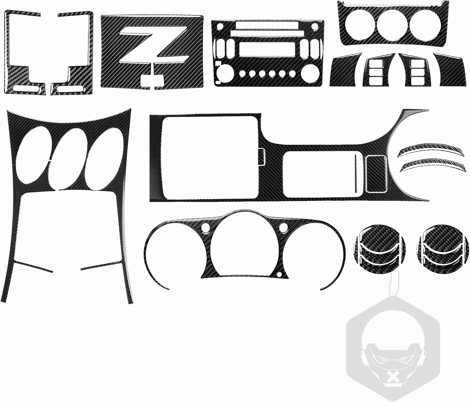 for Nissan 350Z 2003-2009 Black Real Soft Carbon Fiber Full car Interior Set 27 Pieces Sticker Decorative Cover car Interior Accessories