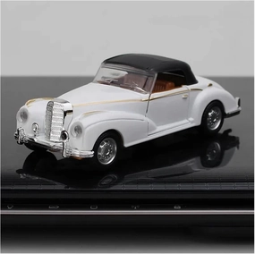 for Retro Convertible Vintage Car Diecast Alloy Mini Model Metal Toy Vehicle Simulation Ornaments Small Car 1:32(White-with Soft top)