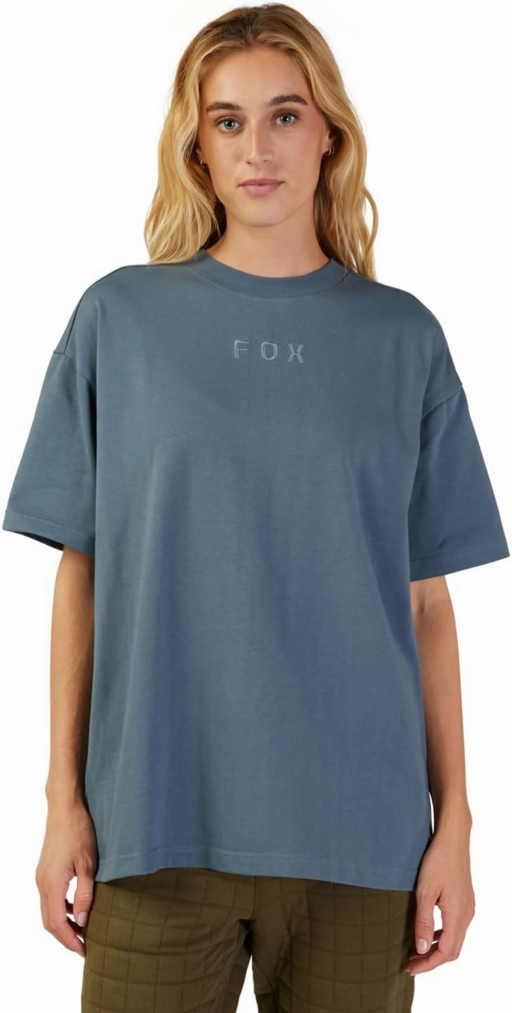 Fox Racing Women's Wordmark Oversized Short Sleeve T-Shirt, Citadel, X-Small