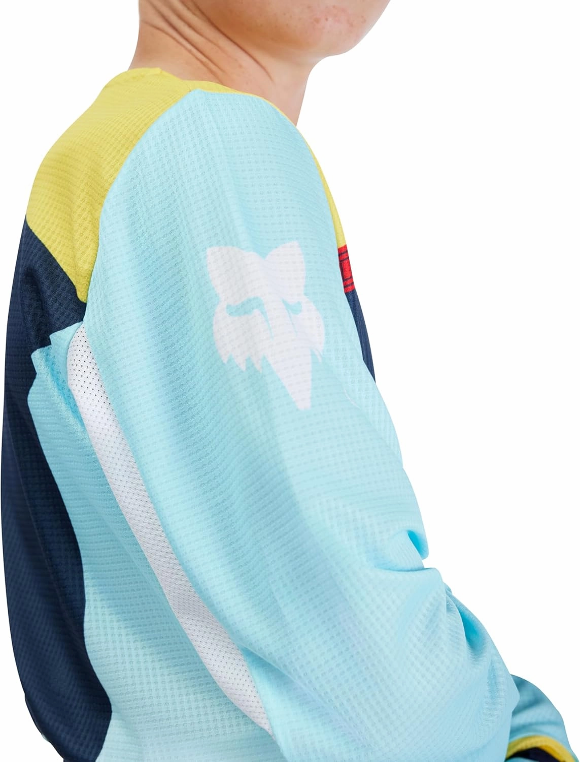 Fox Racing Youth 180 Motocross Dirt Bike Jersey, Light Blue Elevated, Large