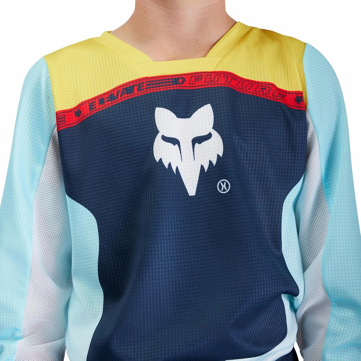 Fox Racing Youth 180 Motocross Dirt Bike Jersey, Light Blue Elevated, Large