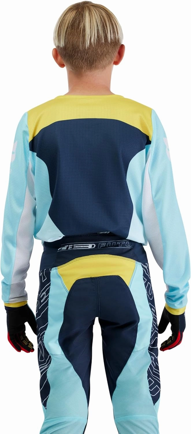 Fox Racing Youth 180 Motocross Dirt Bike Jersey, Light Blue Elevated, Large