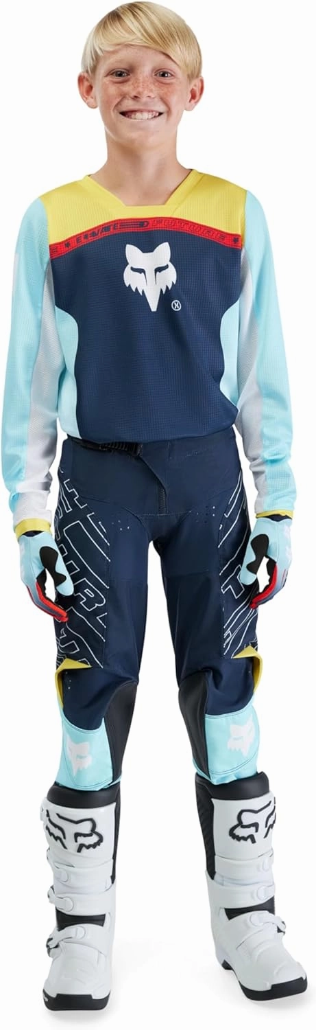 Fox Racing Youth 180 Motocross Dirt Bike Jersey, Light Blue Elevated, Large