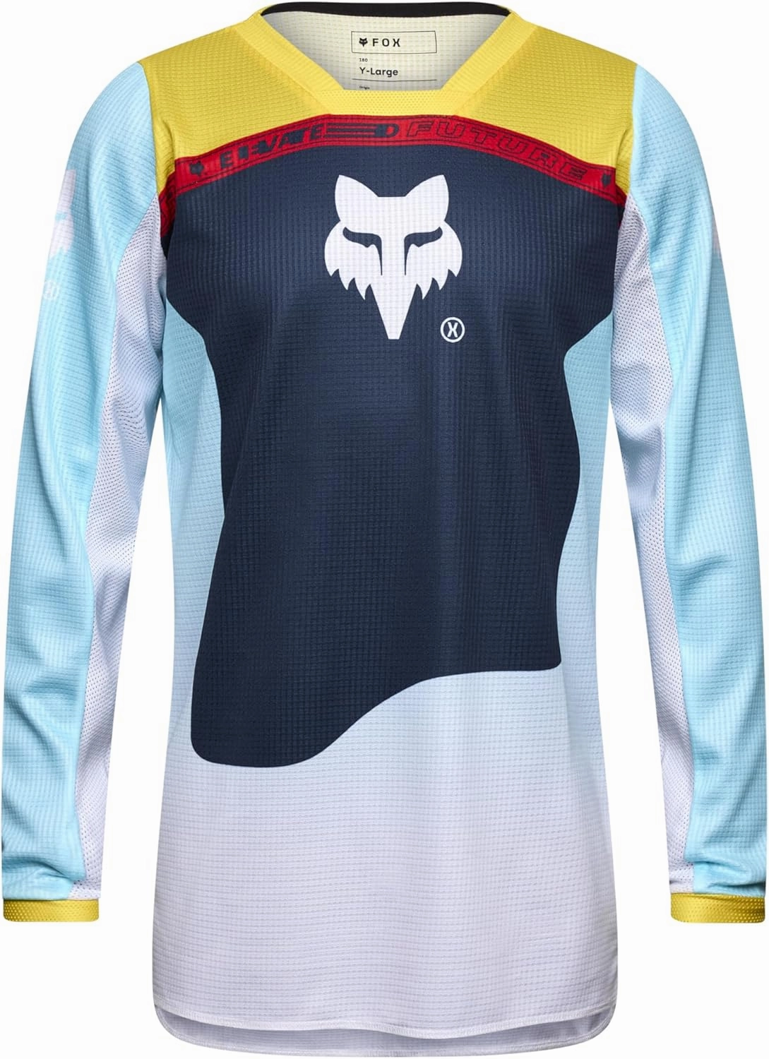 Fox Racing Youth 180 Motocross Dirt Bike Jersey, Light Blue Elevated, Large