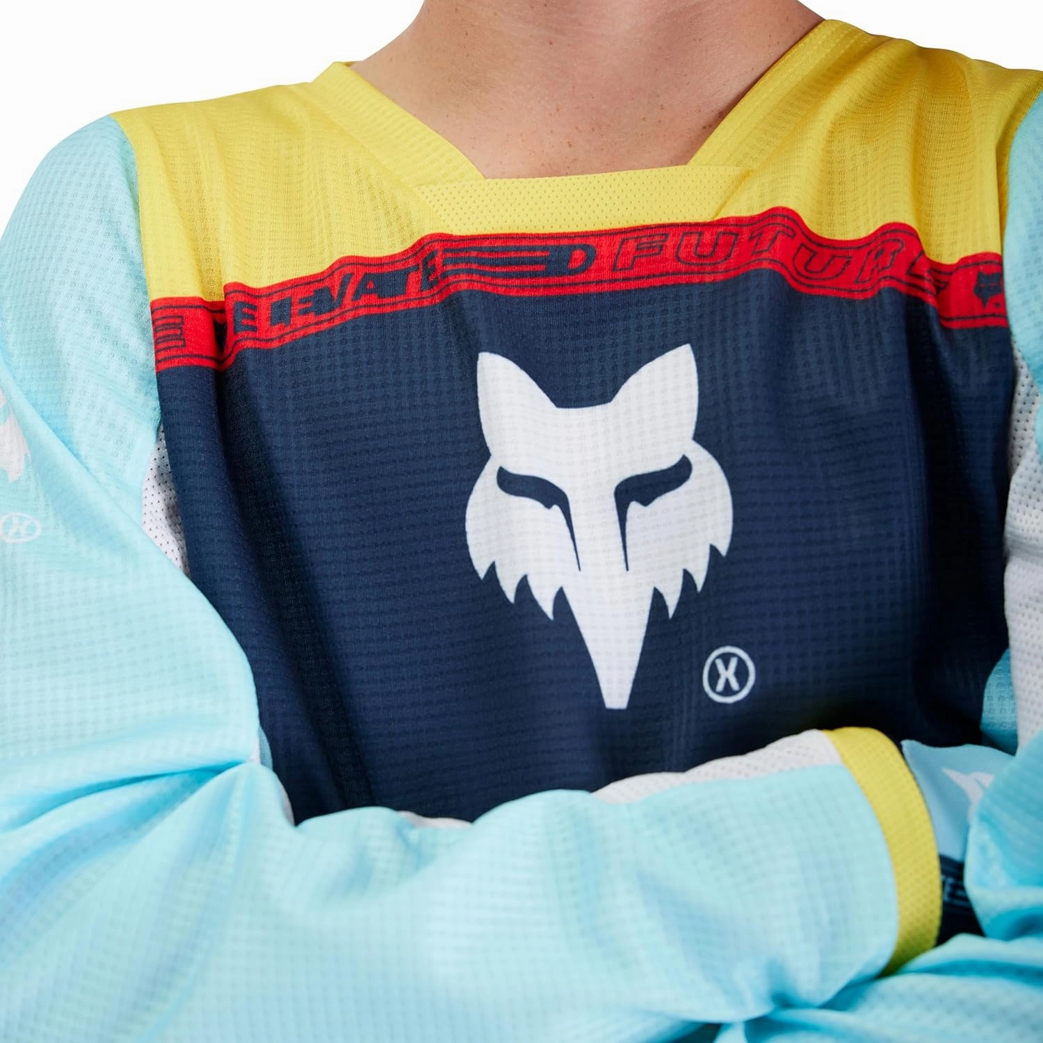 Fox Racing Youth 180 Motocross Dirt Bike Jersey, Light Blue Elevated, Large