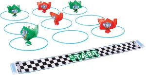 Franklin Sports Franklin Field Day Deluxe Tic Tac Toe Racing for Kids and Adults - Perfect for Backyard Play - Includes 9 Play Space Hoops, 6 Tic Tac Toe Weighted Flags and 1 Starting Line