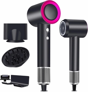Fuchsia High-Speed Hair Dryer,110000 RPM,High Speed Brushless Motor,1600W Power with,300 Million Ionic Hair Dryer,Fast Drying,Low Noise Temperature Control,Diffuser,with Diffuse