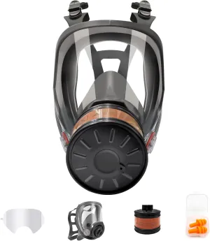 Full Face Respirator Mask, 6800 Reusable Respirator Mask with Filters 60921, Anti-fog, Ideal for Paint, Spray, Dust