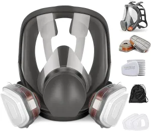 Full Face Respirator,Reusable Respirator Mask with Filters,Gas Mask,Organic Vapor Mask for Anti-fog,Painting, polishing, logging, welding, Against Dust, Staining, Sanding & Cutting