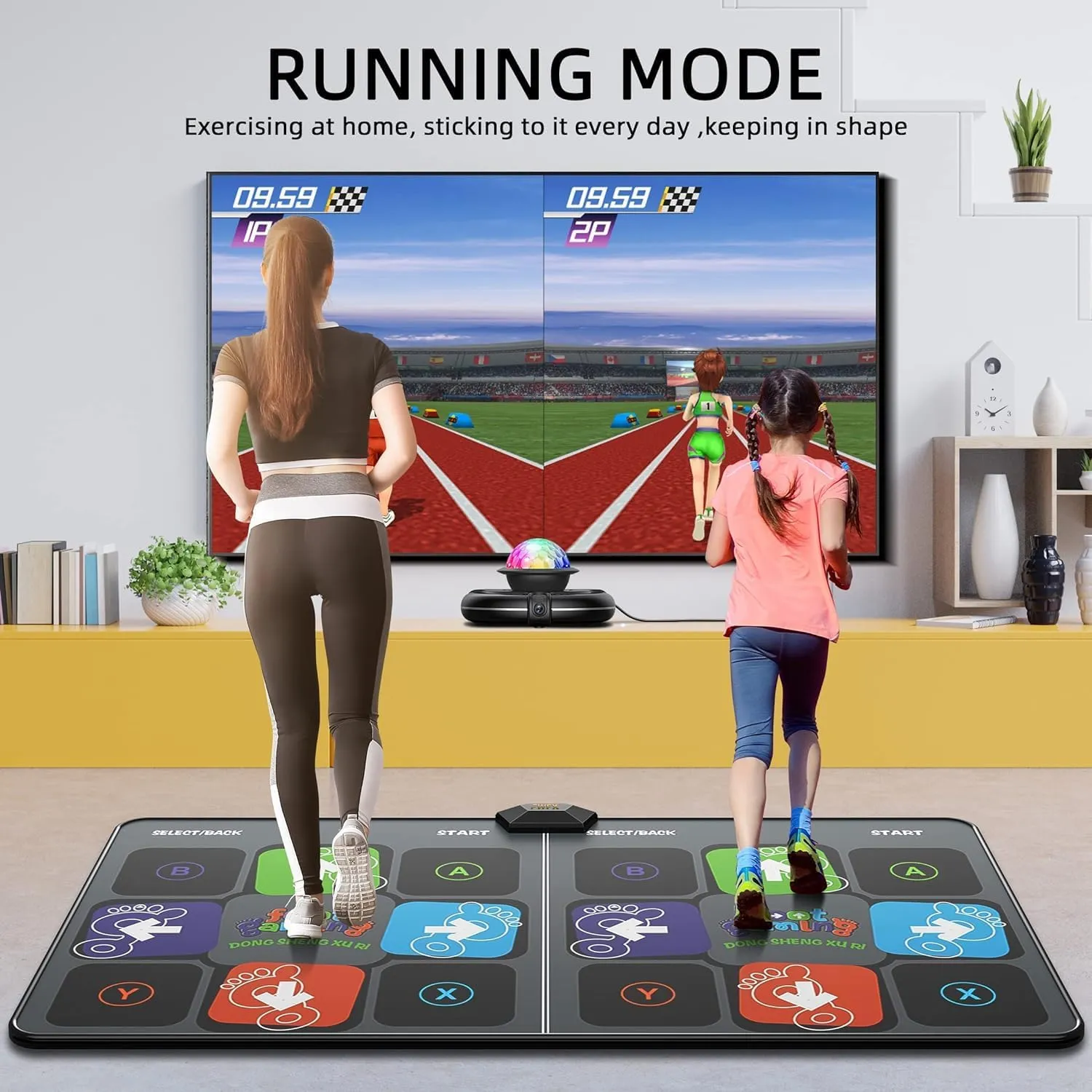 FWFX Dance Mat Games for TV - Wireless Musical Electronic Dance Mats with HD Camera, Double User Exercise Fitness Dance Pad Dancing Mat for Kids & Adults, Birthday for Boys & Girls