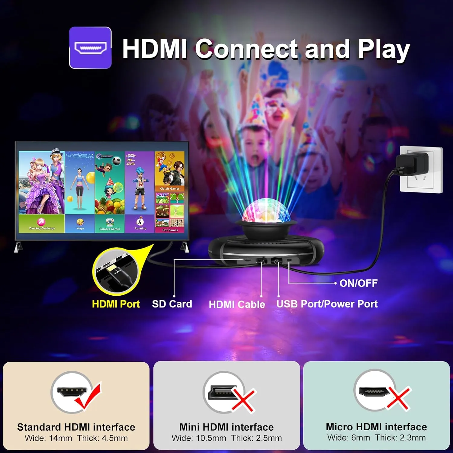 FWFX Dance Mat Games for TV - Wireless Musical Electronic Dance Mats with HD Camera, Double User Exercise Fitness Dance Pad Dancing Mat for Kids & Adults, Birthday for Boys & Girls