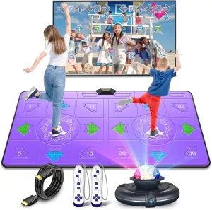 FWFX Electronic Dance Mats - Exercise Dance Pad Game for TV, Double Dancing Game for Kids and Adults, Wireless Musical Dancing Mat, Xmas Birthday Toys Gifts for 5 6 7 8 9 10 11 12 Year Old Girls