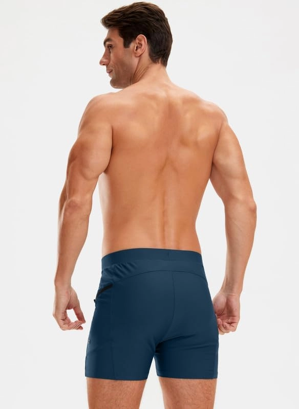 G Gradual Men's Swimsuit Trunks with Zipper Pockets Quick Dry Swimwear Bathing Suit Swim Briefs Board Shorts for Men