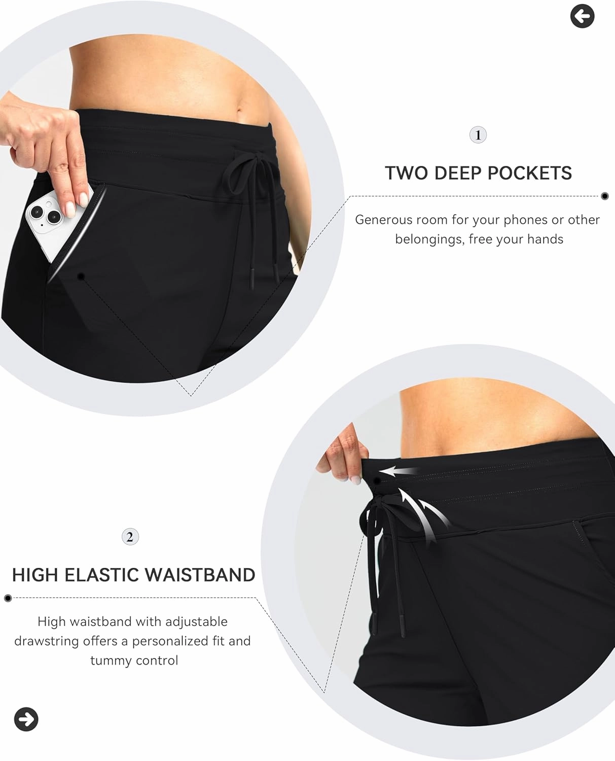 G Gradual Women's 7" High Waisted Swim Board Shorts with Pockets Quick Dry Beach Swimming Shorts for Women with Liner