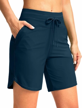 G Gradual Women's 7" High Waisted Swim Board Shorts with Pockets Quick Dry Beach Swimming Shorts for Women with Liner
