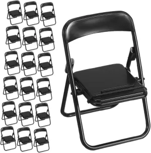 Gadpiparty 32Pcs Miniature Folding Chairs Phone Holder Tiny Chair Stand for Dollhouse Decoration Compact Portable Design for Mobile Viewing Whimsical Home Decor Accessory