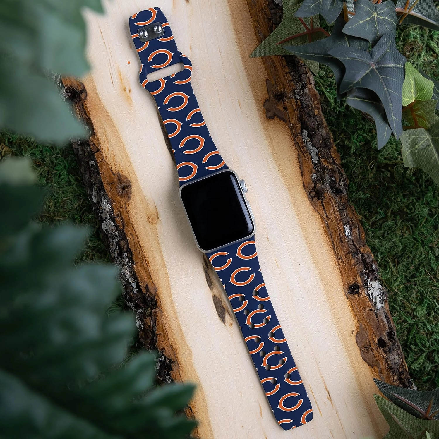 Game Time Chicago Bears HD Watch Band Compatible with Apple Watch