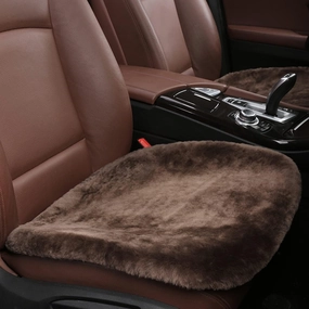 Genuine Sheepskin Car Seat Cushion Natural Fur Wool Seat Cover for Cars Trucks SUV Soft Comfort Office Chair Protector Pad Car Accessories Universal Fit