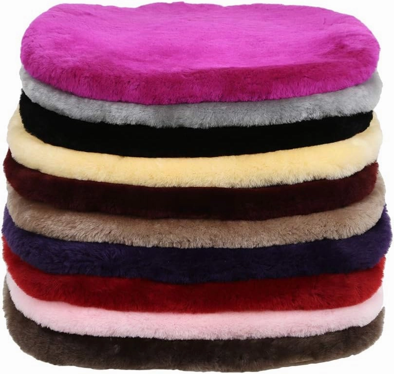 Genuine Sheepskin Car Seat Cushion Natural Fur Wool Seat Cover for Cars Trucks SUV Soft Comfort Office Chair Protector Pad Car Accessories Universal Fit
