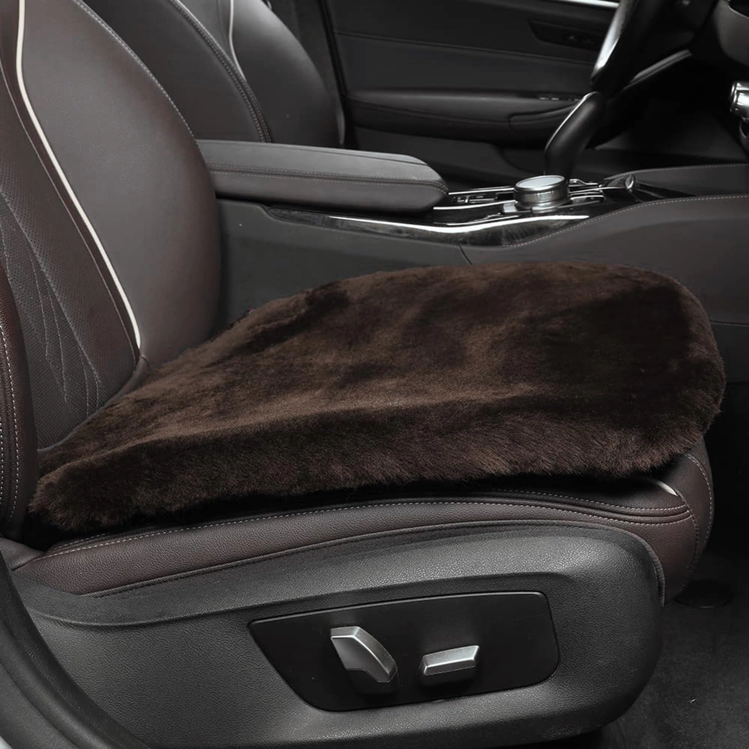 Genuine Sheepskin Car Seat Cushion Natural Fur Wool Seat Cover for Cars Trucks SUV Soft Comfort Office Chair Protector Pad Car Accessories Universal Fit