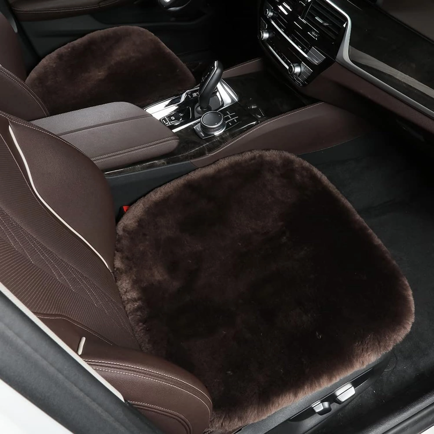 Genuine Sheepskin Car Seat Cushion Natural Fur Wool Seat Cover for Cars Trucks SUV Soft Comfort Office Chair Protector Pad Car Accessories Universal Fit