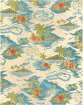 Gertmenian Premium Printed Indoor Outdoor Rugs by Reyn Spooner - 8x10 Ft Large, Soft, Durable, & Washable Tropical Rugs for Deck, Patio or Living Room - Pacific Paradise, Multi