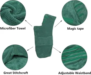 Geyecete Pineapple Grid Fast Drying Super Absorbent Dog Cat Bath Robe Towel - Green-M