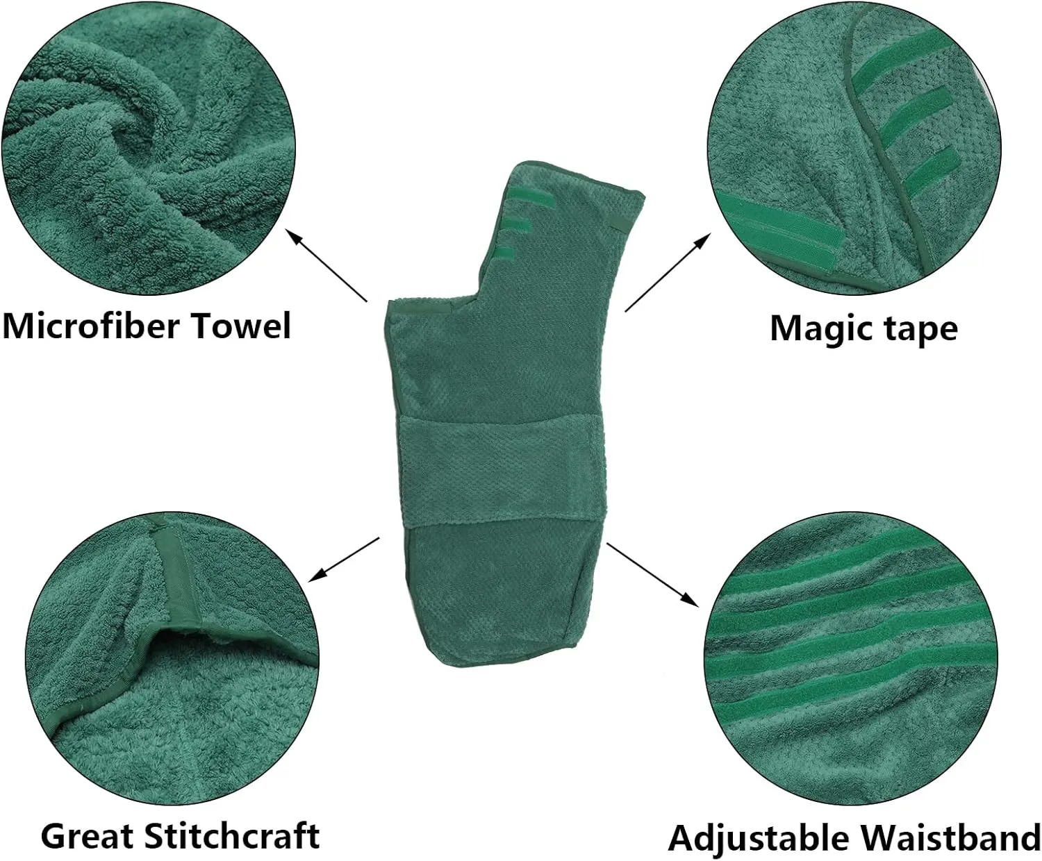 Geyecete Pineapple Grid Fast Drying Super Absorbent Dog Cat Bath Robe Towel - Green-M