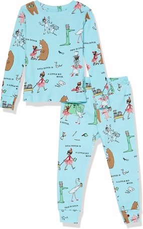 Girls' Long Sleeve Printed Pajama Set