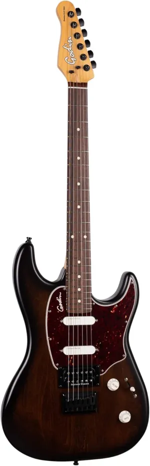 Godin 6 String Solid-Body Electric Guitar, Right, Bourbon Burst, Full (051250)