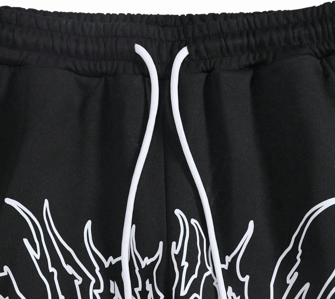 GORGLITTER Men's Graphic Baggy Sweatpants Wide Leg Y2K Drawstring Stacked Jogger Pants with Pockets