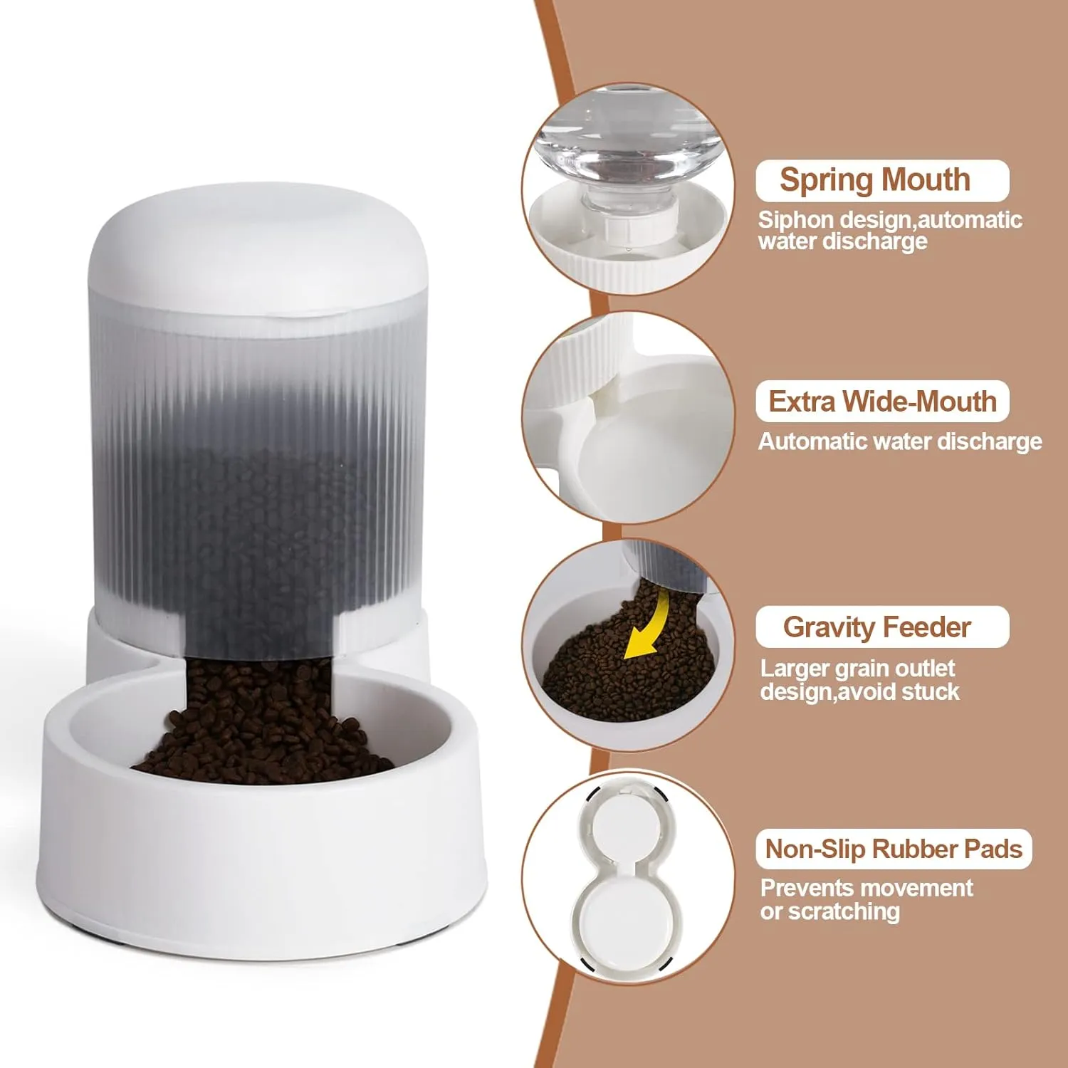 Gravity Cat Feeder with 2.8L Capacity, BPA Free, Food Grade Plastic, Automatic, Eco-Friendly