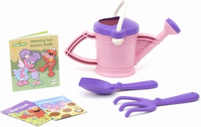 Green Toys Sesame Street Abby Watering Can Outdoor Activity Set - 16 Piece Pretend Play, Motor Skills, Kids Outdoor Toy Set. No BPA, phthalates, PVC. Dishwasher Safe, Recycled Plastic, Made in USA.