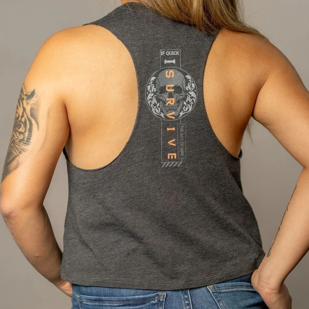 Grunt Style I Survive Racerback Women's Cropped Tank