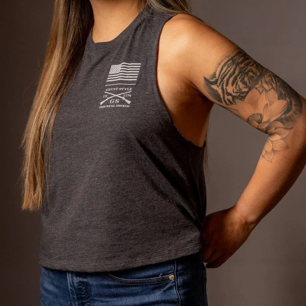 Grunt Style I Survive Racerback Women's Cropped Tank