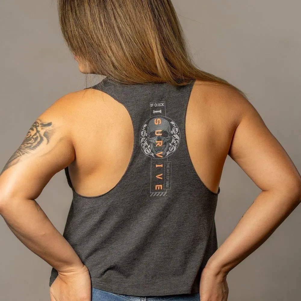 Grunt Style I Survive Racerback Women's Cropped Tank