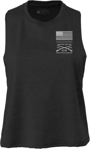 Grunt Style I Survive Racerback Women's Cropped Tank
