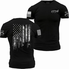 Grunt Style 1776 Flag Men's T-Shirt (Black, XXXX-Large)