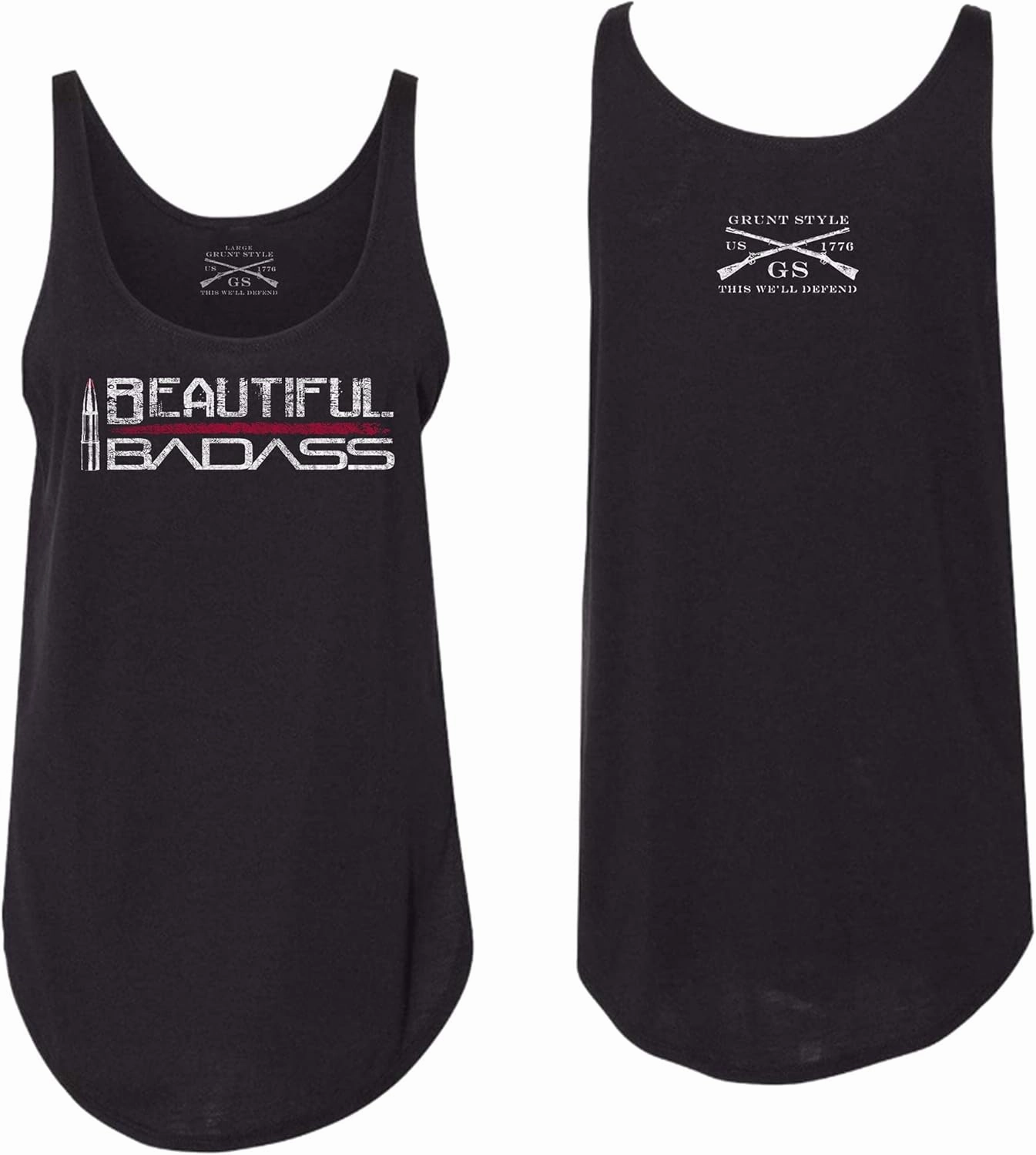 Grunt Style Beautiful Badass Women's Flowy Tank Top