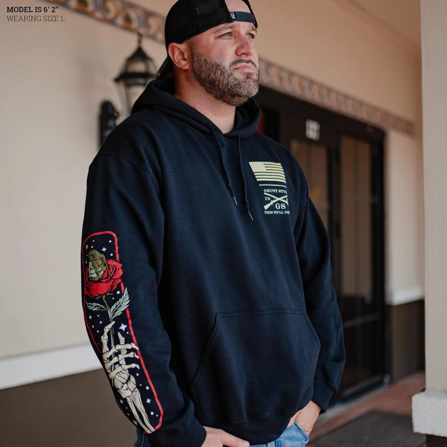 Grunt Style Death Rose Men's Pullover Hoodie