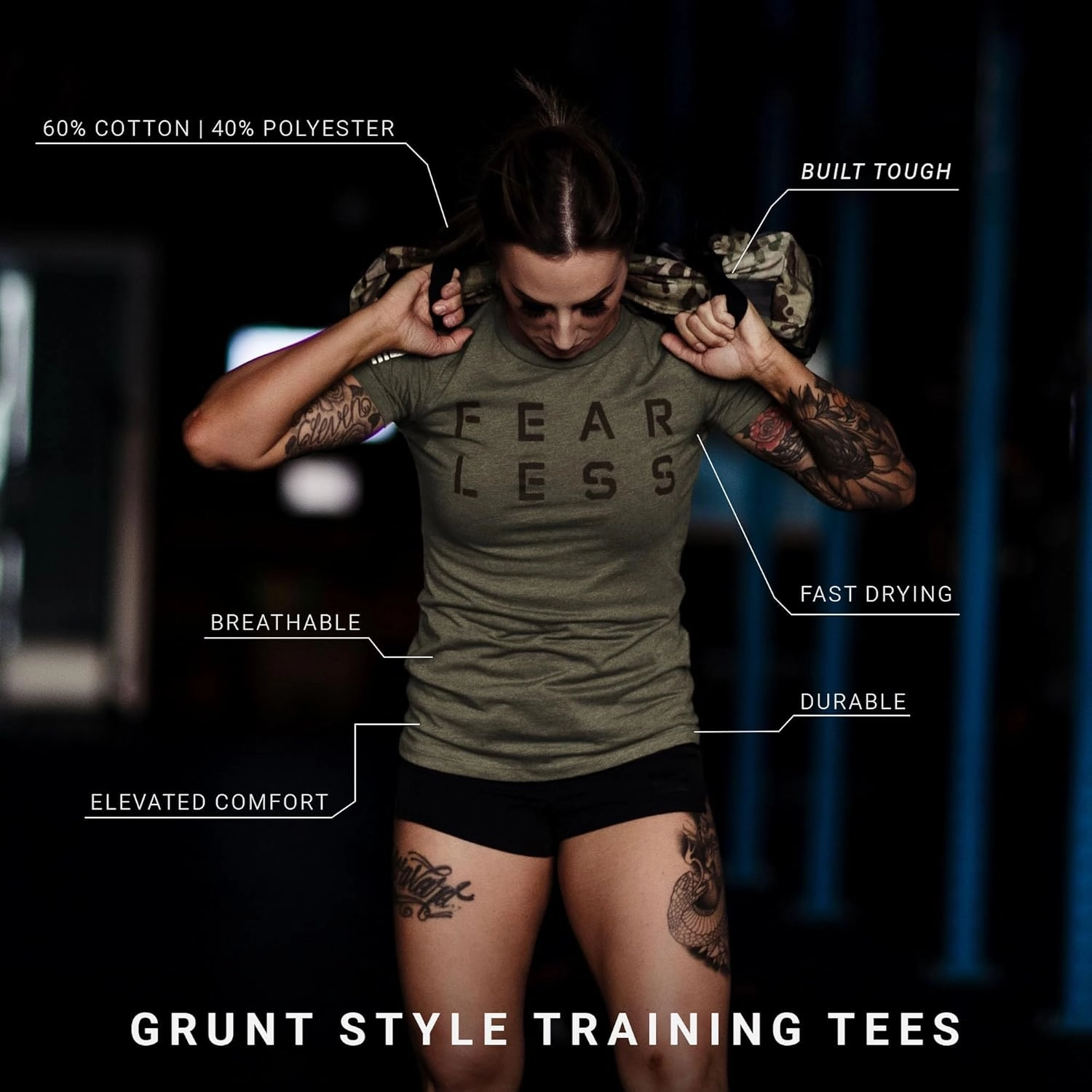 Grunt Style Fear Less Women's Training T-Shirt
